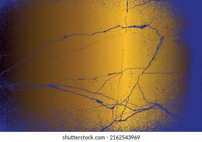 Distressed overlay goolden texture of cracked concrete, stone or asphalt. grunge background. abstract halftone vector illustration