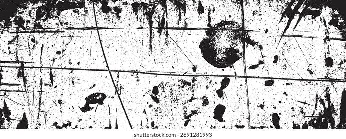 Ilustración en blanco y negro de textura de Vector grunge superpuesto afligido