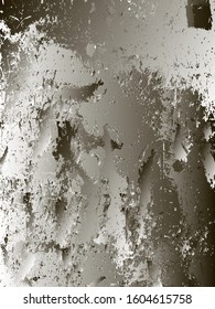 Distressed overlay metallic silver chromium plated texture. grunge background. abstract vector illustration