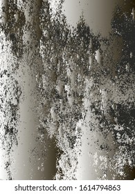 Distressed overlay metallic silver chromium plated texture. grunge background. abstract vector illustration