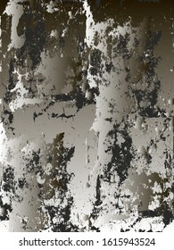 Distressed overlay metallic silver chromium plated texture. grunge background. abstract vector illustration