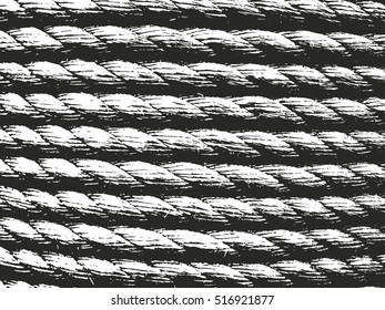 Distressed overlay rope texture of weaving fabric. grunge background. abstract halftone vector illustration