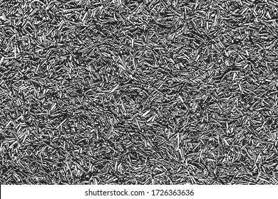 Distressed overlay texture of bean pods, plant stems, dry leaves. grunge black and white background. abstract halftone vector illustration