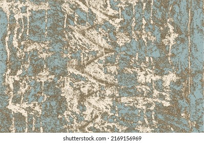 Beklemmte Overlay-Struktur aus beigem, braunem, blau gekracktem Beton, Stein oder Asphalt. brüchiger Hintergrund. abstrakte Halbtonvektorgrafik