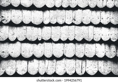Textura superpuesta angustiada de azulejos de cerámica, mosaico, piedras pavimentadas con adorno. fondo grueso. ilustración abstracta de medio tono vectorial.