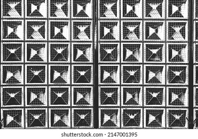 Distressed overlay texture of ceramic tiles, mosaic, paving stones with ornament. grunge background. abstract halftone vector illustration.