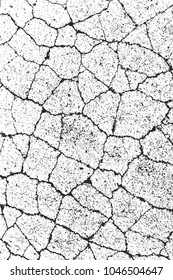 Distressed overlay texture of cracked concrete, stone or asphalt. grunge background. abstract halftone vector illustration