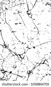 Distressed overlay texture of cracked concrete, stone or asphalt. grunge background. abstract halftone vector illustration