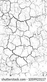 Distressed overlay texture of cracked concrete, stone or asphalt. grunge background. abstract vector illustration