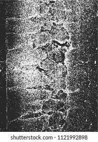 Distressed overlay texture of cracked concrete, stone or asphalt. grunge background. abstract halftone vector illustration