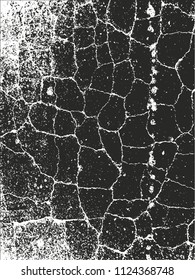 Distressed overlay texture of cracked concrete, stone or asphalt. grunge background. abstract halftone vector illustration