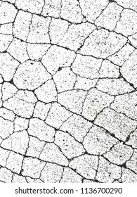Distressed overlay texture of cracked concrete, stone or asphalt. grunge background. abstract halftone vector illustration