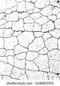 Distressed overlay texture of cracked concrete, stone or asphalt. grunge background. abstract halftone vector illustration