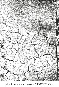 Distressed overlay texture of cracked concrete, stone or asphalt. grunge background. abstract halftone vector illustration