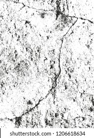 Distressed overlay texture of cracked concrete, stone or asphalt. grunge background. abstract halftone vector illustration