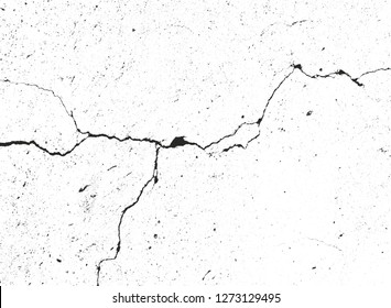 Distressed overlay texture of cracked concrete, stone or asphalt. grunge background. abstract halftone vector illustration