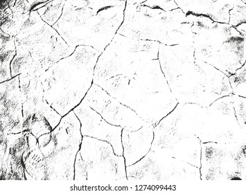 Distressed overlay texture of cracked concrete, stone or asphalt. grunge background. abstract halftone vector illustration