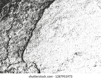 Distressed overlay texture of cracked concrete, stone or asphalt. grunge background. abstract halftone vector illustration