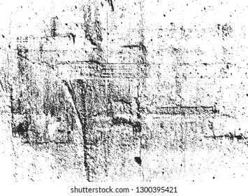 Distressed overlay texture of cracked concrete, stone or asphalt. grunge background. abstract halftone vector illustration