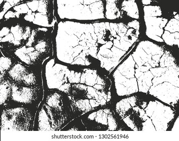 Distressed overlay texture of cracked concrete, stone or asphalt. grunge background. abstract halftone vector illustration