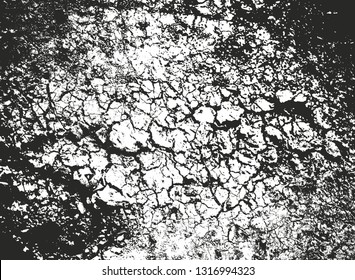 Distressed overlay texture of cracked concrete, stone or asphalt. grunge background. abstract halftone vector illustration