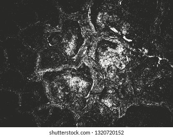 Distressed overlay texture of cracked concrete, stone or asphalt. grunge background. abstract halftone vector illustration
