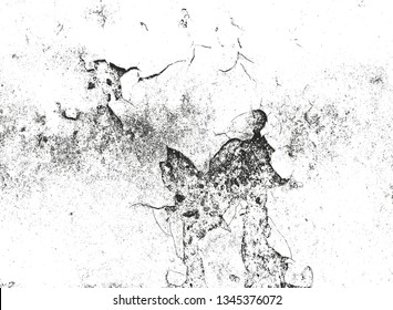 Distressed overlay texture of cracked concrete, stone or asphalt. grunge background. abstract halftone vector illustration