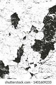 Distressed overlay texture of cracked concrete, stone or asphalt. grunge background. abstract halftone vector illustration