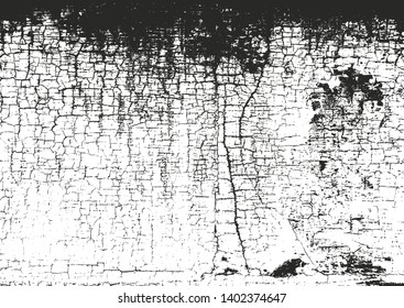 Distressed overlay texture of cracked concrete, stone or asphalt. grunge background. abstract halftone vector illustration