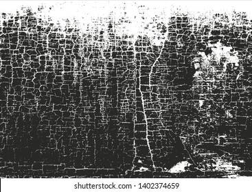 Distressed overlay texture of cracked concrete, stone or asphalt. grunge background. abstract halftone vector illustration