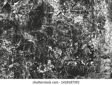 Distressed overlay texture of cracked concrete, stone or asphalt. grunge background. abstract halftone vector illustration