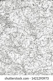 Distressed overlay texture of cracked concrete, stone or asphalt. grunge background. abstract halftone vector illustration