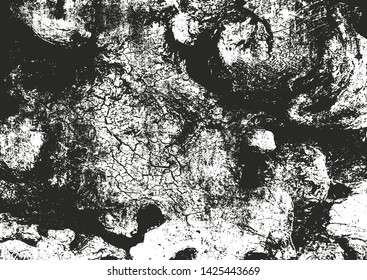 Distressed overlay texture of cracked concrete, stone or asphalt. grunge background. abstract halftone vector illustration