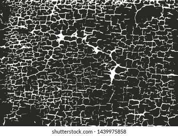 Distressed overlay texture of cracked concrete, stone or asphalt. grunge background. abstract halftone vector illustration