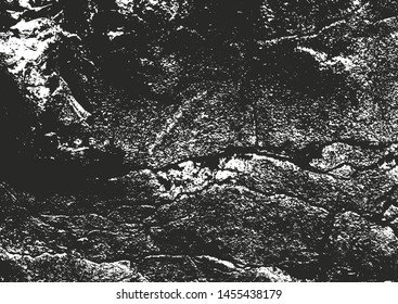 Distressed overlay texture of cracked concrete, stone or asphalt. grunge background. abstract halftone vector illustration