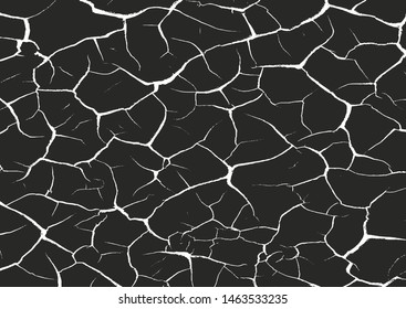 Distressed overlay texture of cracked concrete, stone or asphalt. grunge background. abstract halftone vector illustration