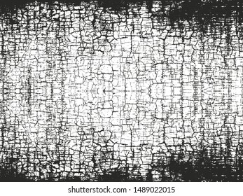 Distressed overlay texture of cracked concrete, stone or asphalt. grunge background. abstract halftone vector illustration