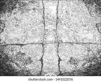 Distressed overlay texture of cracked concrete, stone or asphalt. grunge background. abstract halftone vector illustration