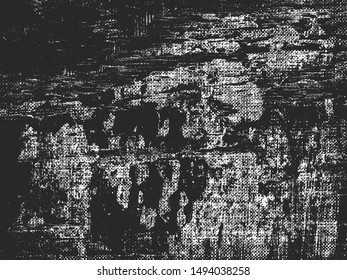 Distressed overlay texture of cracked concrete, stone or asphalt. grunge background. abstract halftone vector illustration