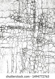 Distressed overlay texture of cracked concrete, stone or asphalt. grunge background. abstract halftone vector illustration