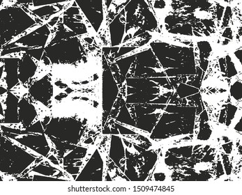 Distressed overlay texture of cracked concrete, stone or asphalt. grunge background. abstract halftone vector illustration