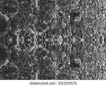 Distressed overlay texture of cracked concrete, stone or asphalt. grunge background. abstract halftone vector illustration