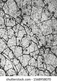 Distressed overlay texture of cracked concrete, stone or asphalt. grunge background. abstract halftone vector illustration
