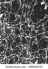 Distressed overlay texture of cracked concrete, stone or asphalt. grunge background. abstract halftone vector illustration