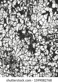 Distressed overlay texture of cracked concrete, stone or asphalt. grunge background. abstract halftone vector illustration
