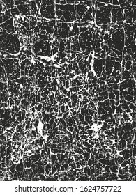 Distressed overlay texture of cracked concrete, stone or asphalt. grunge background. abstract halftone vector illustration
