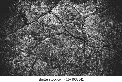 gestörte Überlagerungstextur aus gebrochenem Beton, Stein oder Asphalt. brüchiger Hintergrund. abstrakte Abbildung der halftonischen Vektorillustration