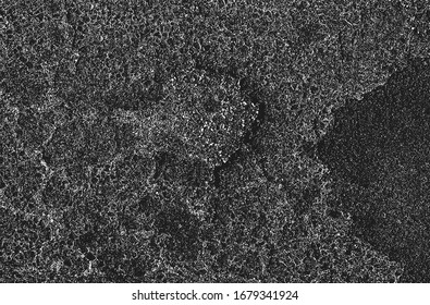 Distressed overlay texture of cracked concrete, stone or asphalt. grunge background. abstract halftone vector illustration