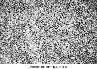 gestörte Überlagerungstextur aus gebrochenem Beton, Stein oder Asphalt. brüchiger Hintergrund. abstrakte Abbildung der halftonischen Vektorillustration