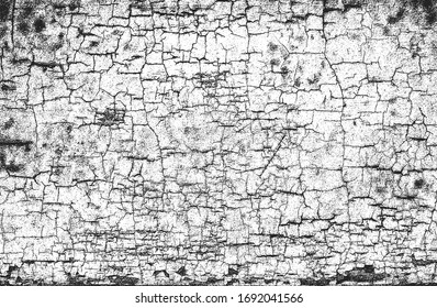 Distressed overlay texture of cracked concrete, stone or asphalt. grunge background. abstract halftone vector illustration